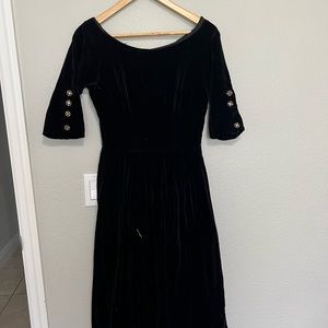 Vintage Velvet 1950’s 1960’s Little Black Dress